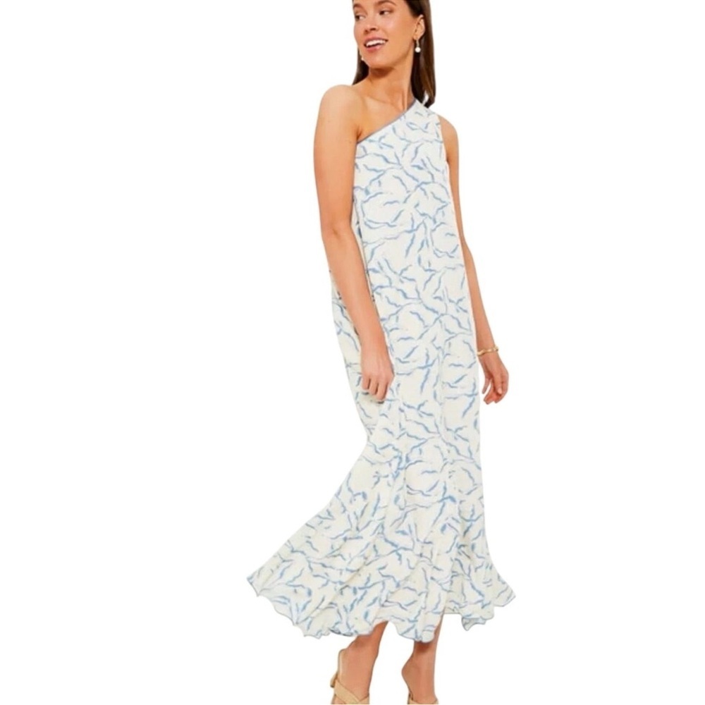 Hyacinth House Seaside Sabine Maxi Dress One Shoulder Women Size XS Lettuce Hem